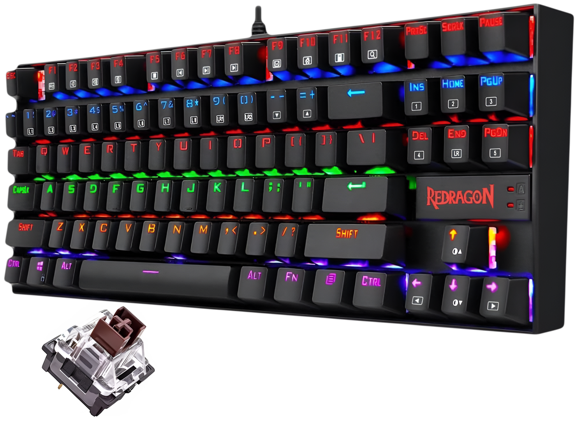 Redragon K552 Kuamara Brown Switch RAINBOW LED Mechanical Gaming Keyboard