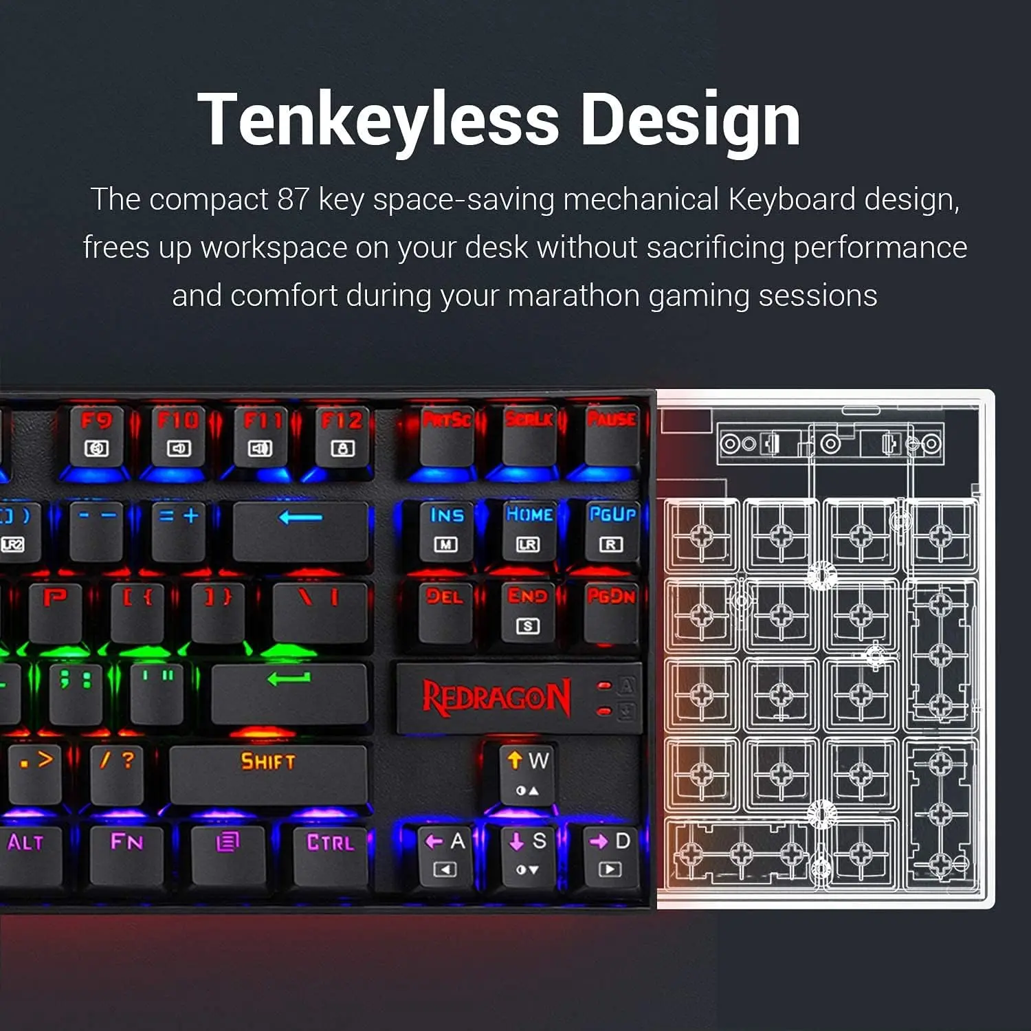 Redragon K552 Kuamara Brown Switch RAINBOW LED Mechanical Gaming Keyboard  for sale in Egypt from Games2Egypt