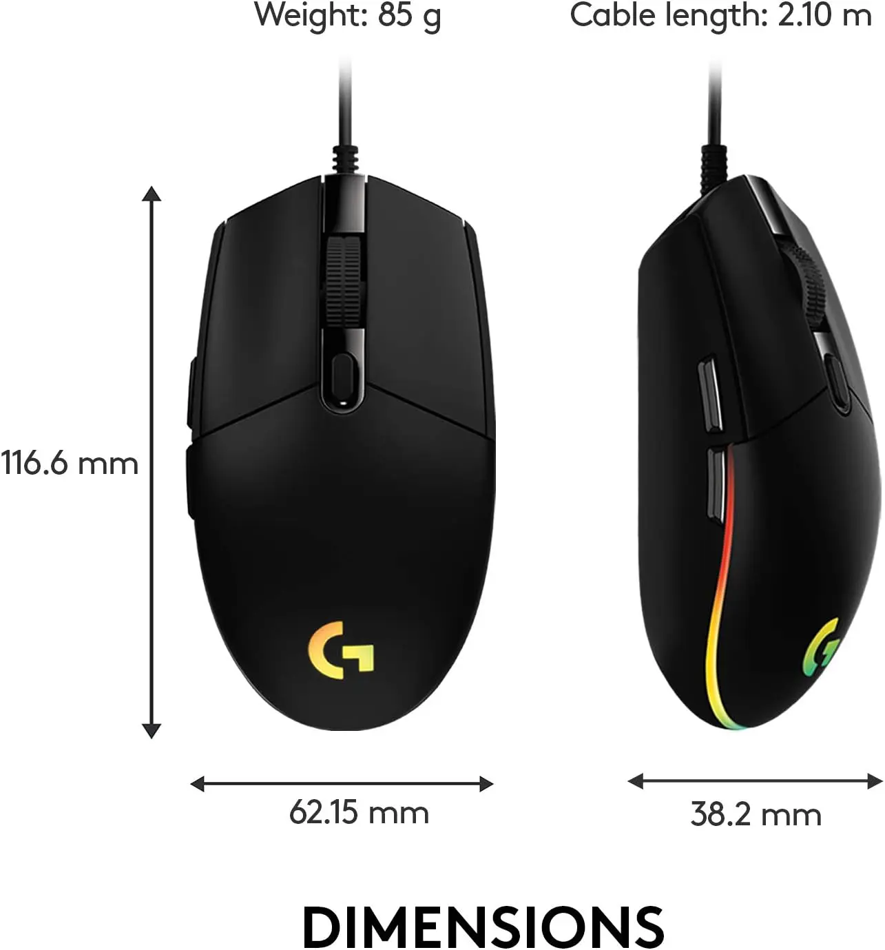 Logitech G203 Lightsync Optical Wired Gaming Mouse RGB - Black  for sale in Egypt from Games2Egypt