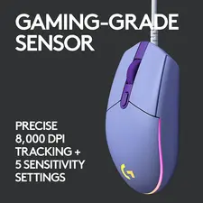 Logitech G203 Lightsync Optical Wired Gaming Mouse RGB - Purple (Lilac) - Open sealed   for sale in Egypt from Games2Egypt