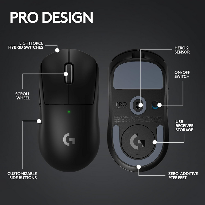 Logitech Pro X Superlight Wireless Gaming Mouse - Black  for sale in Egypt from Games2Egypt