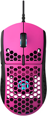 GamerTek GM16 Ultralight Precision Wired Gaming Mouse - Raspberry