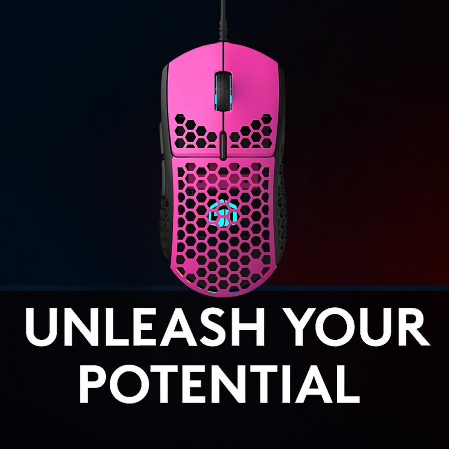 GamerTek GM16 Ultralight Precision Wired Gaming Mouse - Raspberry – image 5
