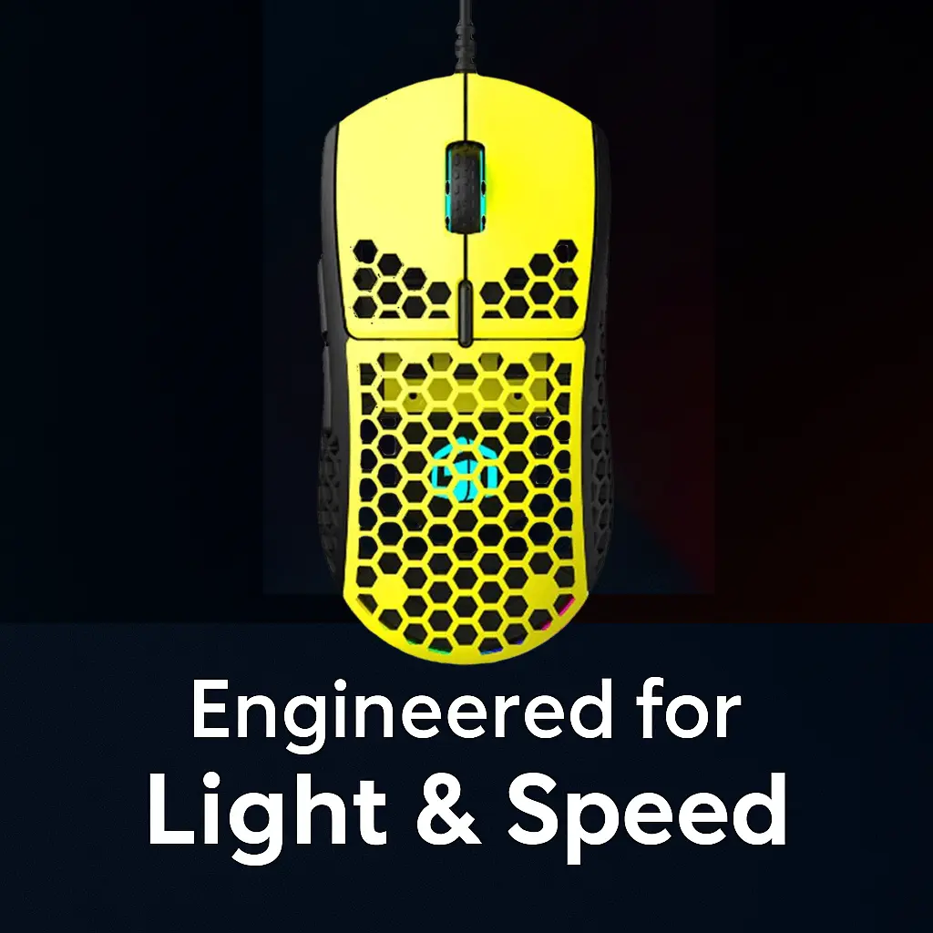 GamerTek GM16 Ultralight Precision Wired Gaming Mouse - Yellow  for sale in Egypt from Games2Egypt