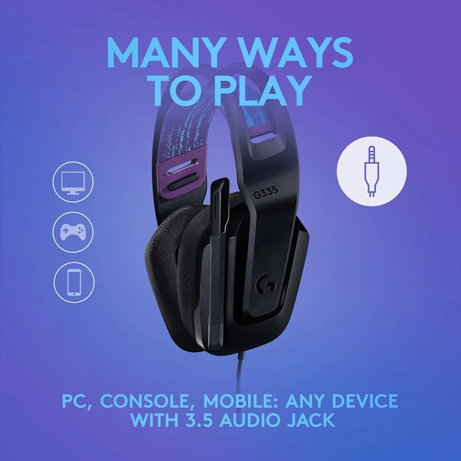 Logitech G335 Wired Gaming Headset - Black  for sale in Egypt from Games2Egypt