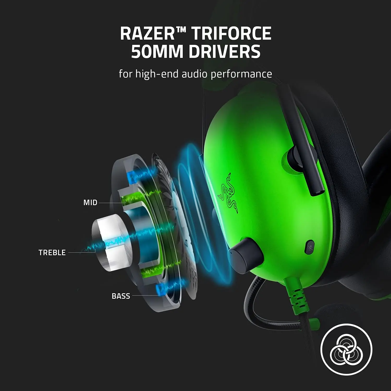 Razer BlackShark V2 X Wired Gaming Headset - Green  for sale in Egypt from Games2Egypt