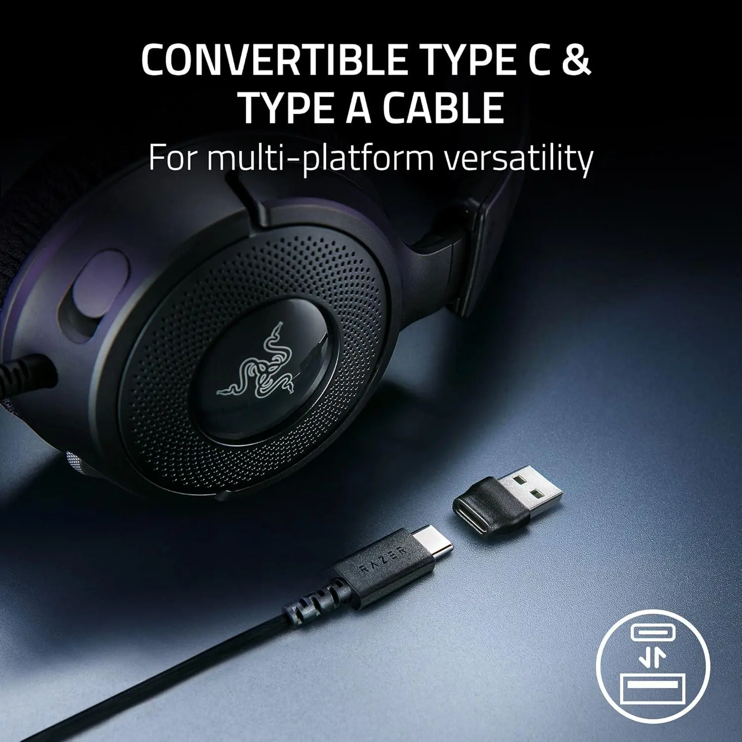 Razer Kraken V4 X RGB Wired Headset - Black  for sale in Egypt from Games2Egypt