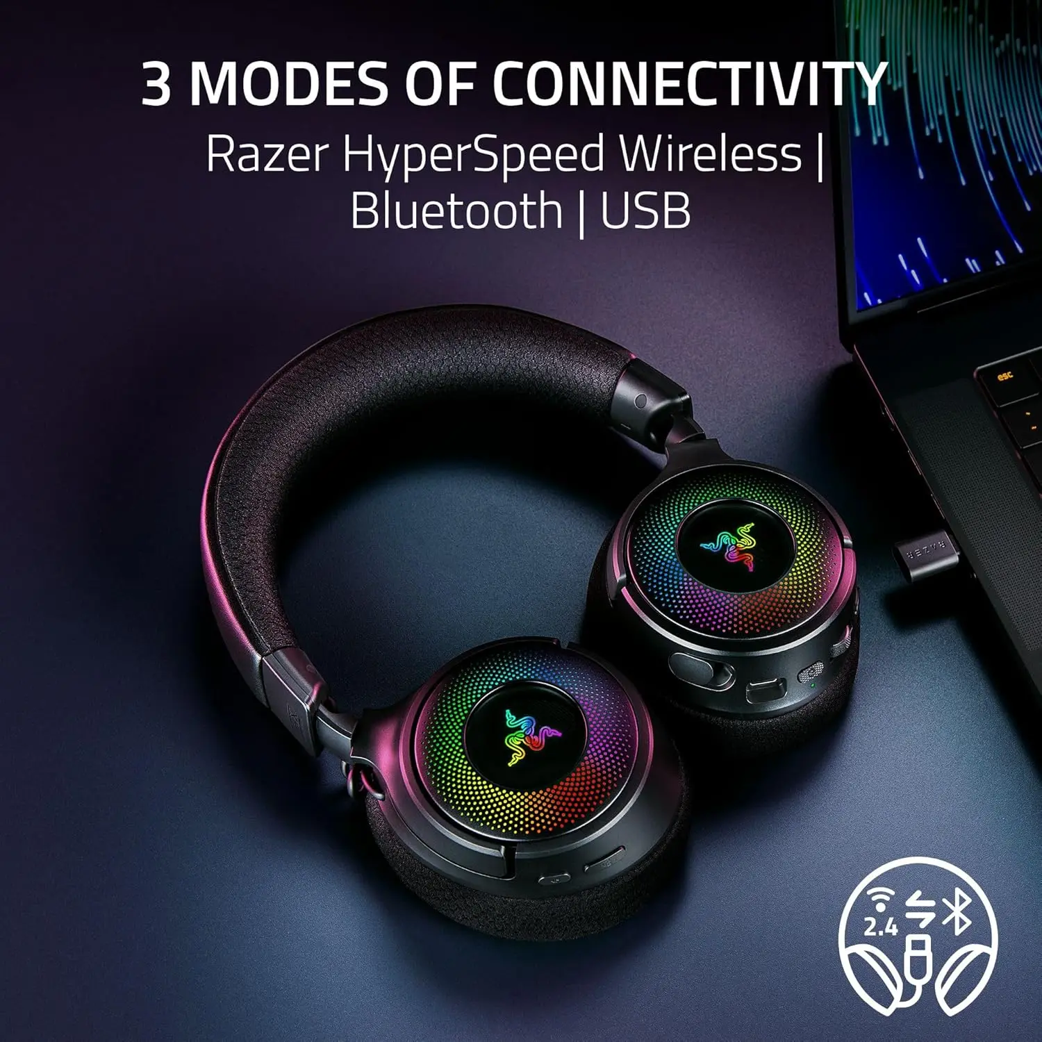 Razer Kraken V4 RGB Headset - Black  for sale in Egypt from Games2Egypt