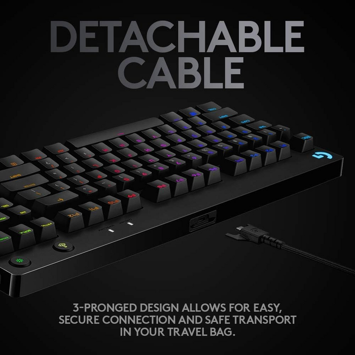 Logitech G PRO RGB Gaming Wired Keyboard with Mechanical Blue Clicky Switches - Black  for sale in Egypt from Games2Egypt