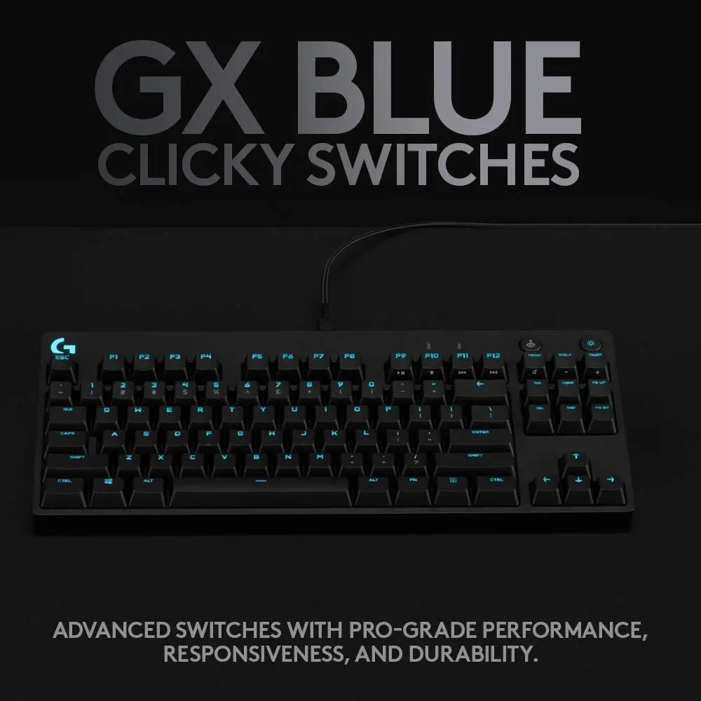 Logitech G PRO RGB Gaming Keyboard with Mechanical Blue Clicky Switches - Black  for sale in Egypt from Games2Egypt