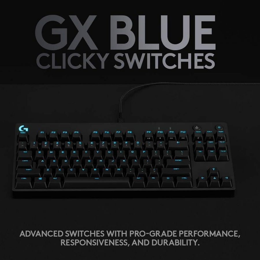 Logitech G PRO RGB Gaming Wired Keyboard with Mechanical Blue Clicky Switches - Black – image 5