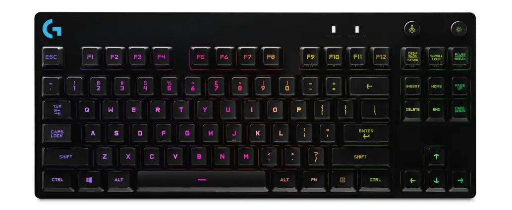 Logitech G PRO RGB Gaming Keyboard with Mechanical Blue Clicky Switches - Black