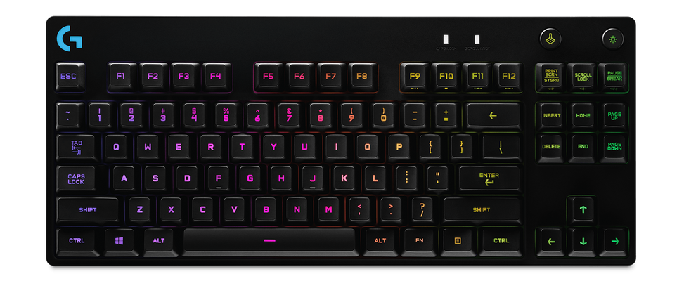 Logitech G PRO RGB Gaming Wired Keyboard with Mechanical Blue Clicky Switches - Black