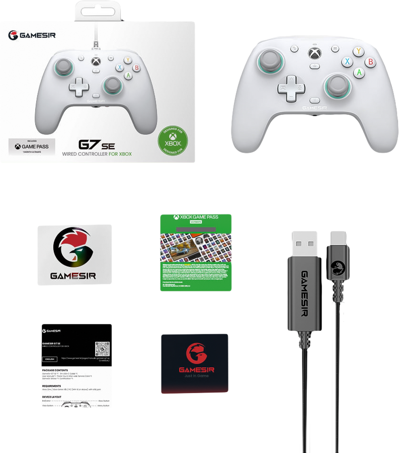 GameSir G7 SE Wired Controller - White - Used – image 7