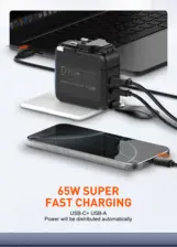 LDNIO Q2618 GaN Fast Charging Universal Travel Fast Charger 65W  for sale in Egypt from Games2Egypt