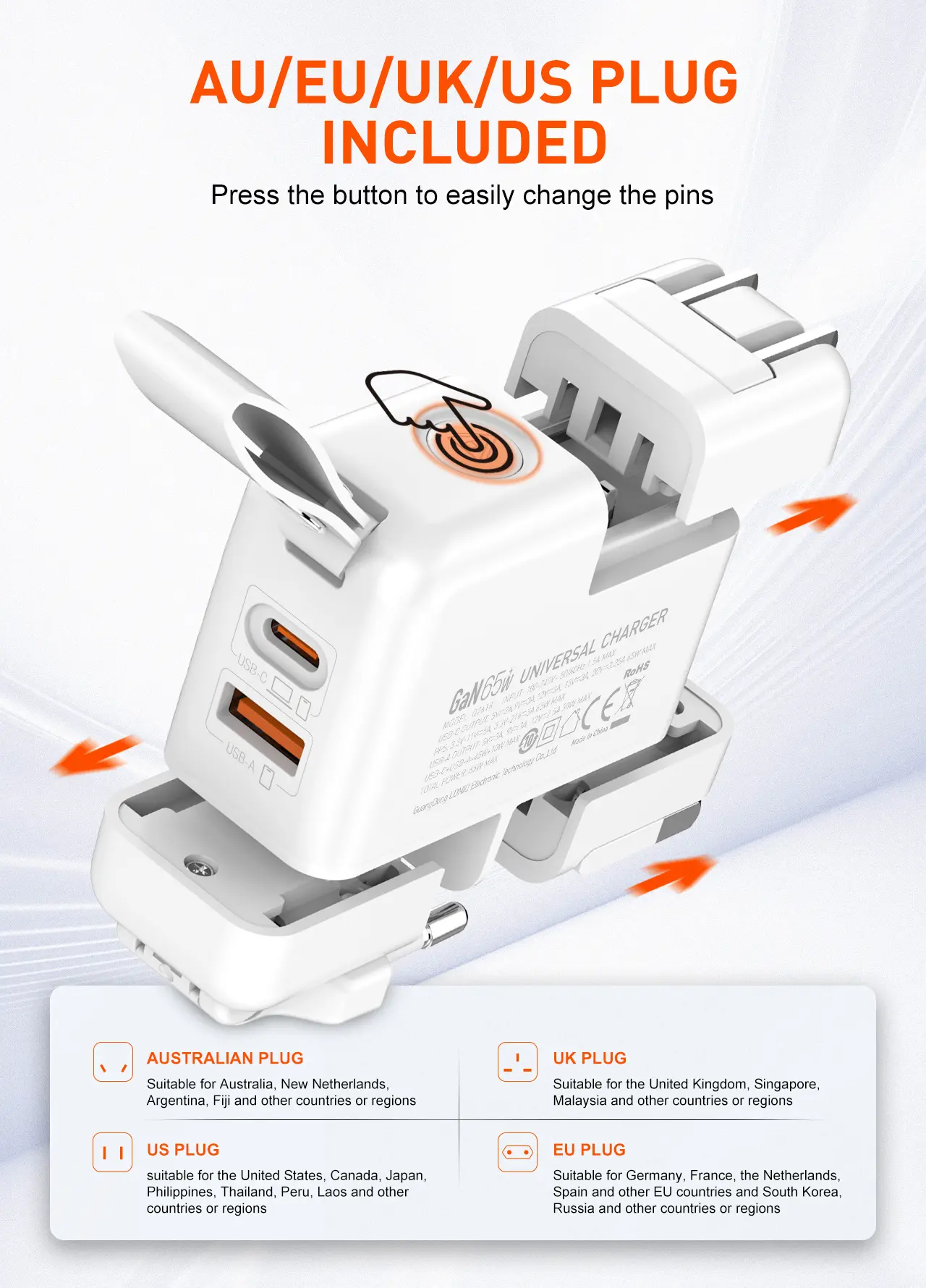 LDNIO Q2618 GaN Fast Charging Universal Travel Fast Charger 65W  for sale in Egypt from Games2Egypt