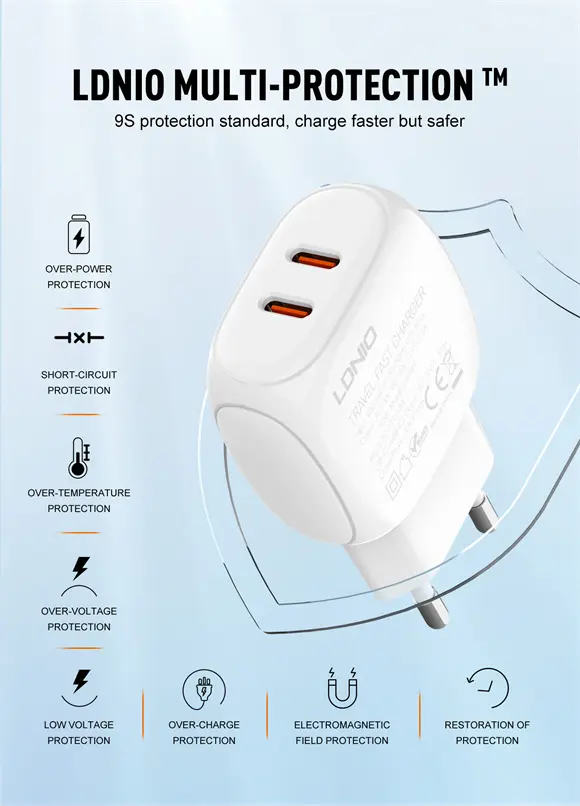 LDNIO Q233 Dual USB-C Fast Charger 30W   for sale in Egypt from Games2Egypt