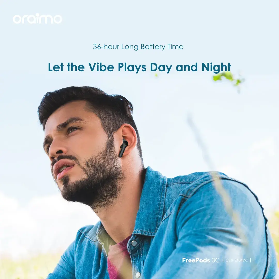 Oraimo FreePods 3C Wireless Earbuds - Black  for sale in Egypt from Games2Egypt