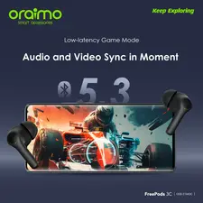 Oraimo FreePods 3C Wireless Earbuds - Black  for sale in Egypt from Games2Egypt