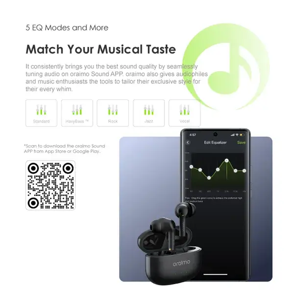 Oraimo FreePods 3C Wireless Earbuds - Black  for sale in Egypt from Games2Egypt