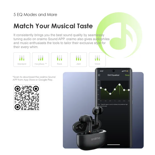 Oraimo FreePods 3C Wireless Earbuds - Black  for sale in Egypt from Games2Egypt