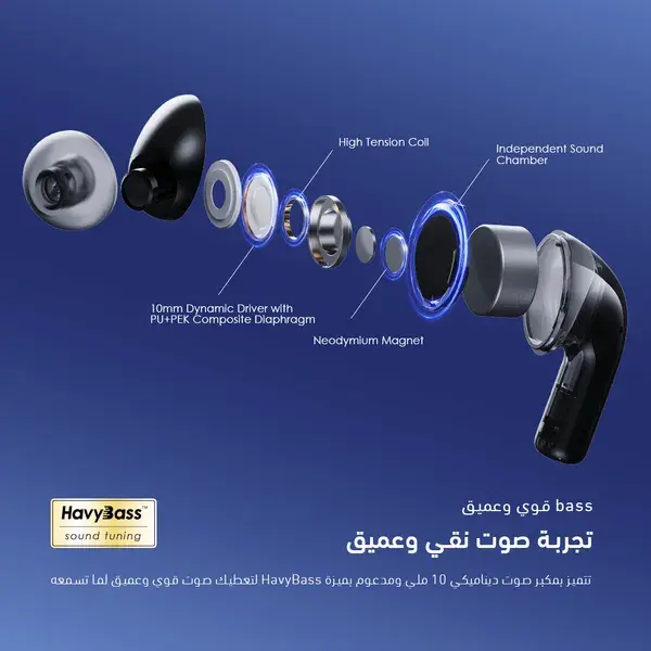 Oraimo SpaceBuds Z Wireless Earbuds - Black  for sale in Egypt from Games2Egypt