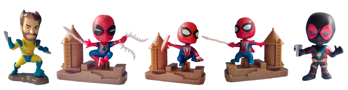Marvel Spiderman Deadpool Set Pack of 6 - Action Figure -  for sale in Egypt from Games2Egypt