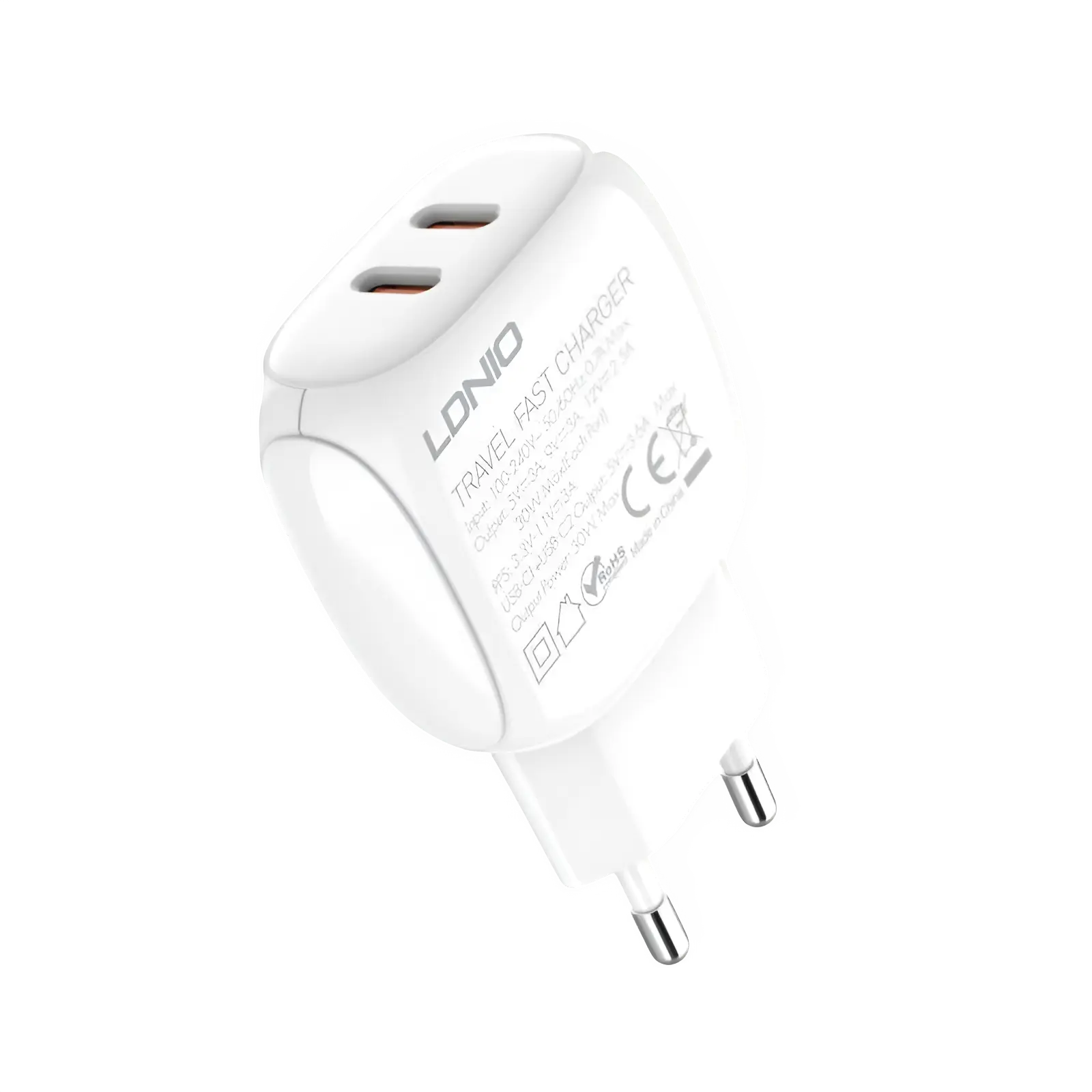 LDNIO Q233 Dual USB-C Fast Charger 30W   for sale in Egypt from Games2Egypt