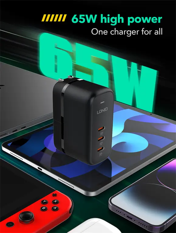 LDNIO Q367 GaN Supper Fast Charger 65W  for sale in Egypt from Games2Egypt