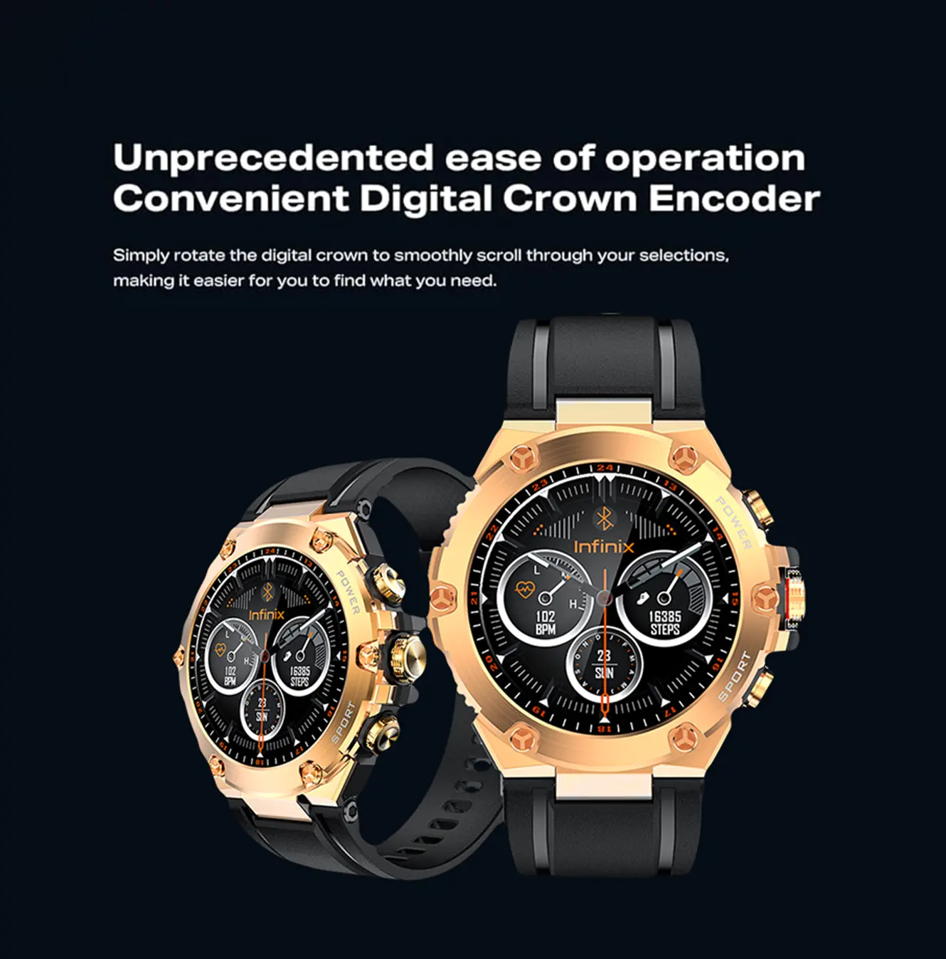 Infinix XWATCH 3GT IP68 Smart Watch - Gold  for sale in Egypt from Games2Egypt