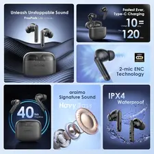 Oraimo Freepods Lite OTW-330 Wireless Earbuds - Black  for sale in Egypt from Games2Egypt