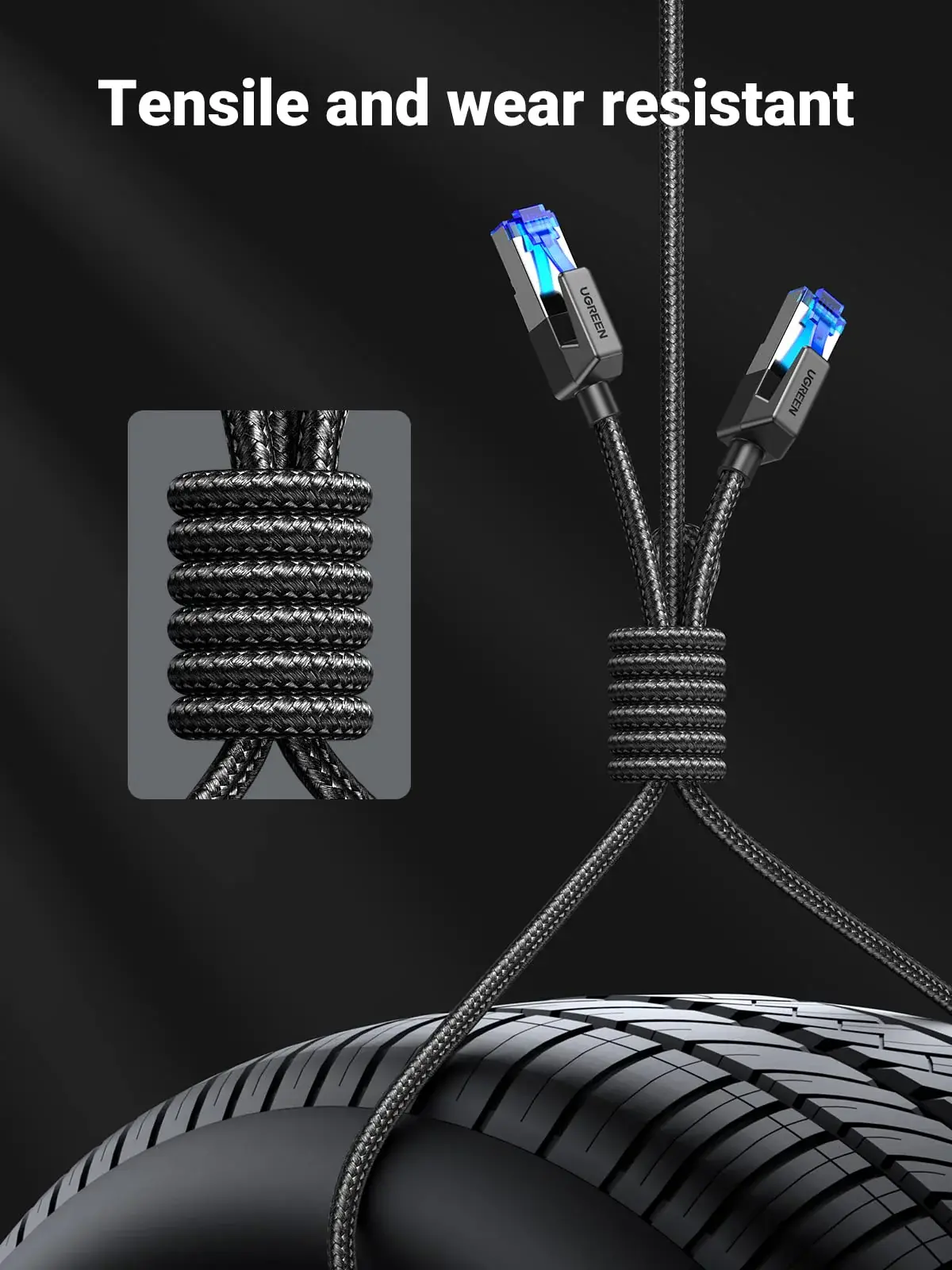 UGREEN Cat 8 Ethernet Cable High-Speed 40Gbps 2000MHz - 2M  for sale in Egypt from Games2Egypt