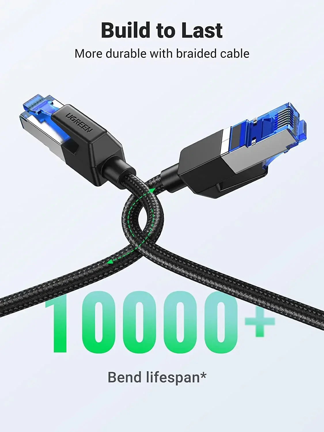 UGREEN Cat 8 Ethernet Cable High-Speed 40Gbps 2000MHz - 2M  for sale in Egypt from Games2Egypt