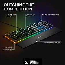 SteelSeries Apex 3 Wired RGB Gaming Keyboard - Black  for sale in Egypt from Games2Egypt