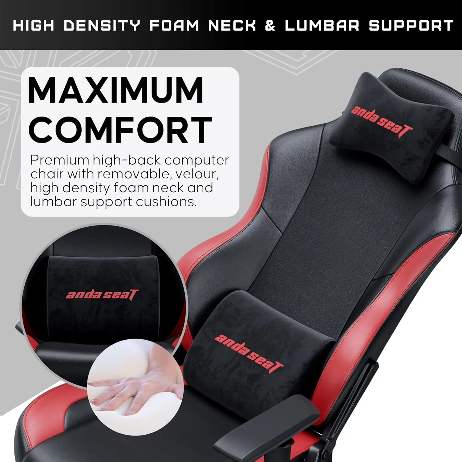 Anda Seat Luna Large Gaming Chair – Black/Red  for sale in Egypt from Games2Egypt