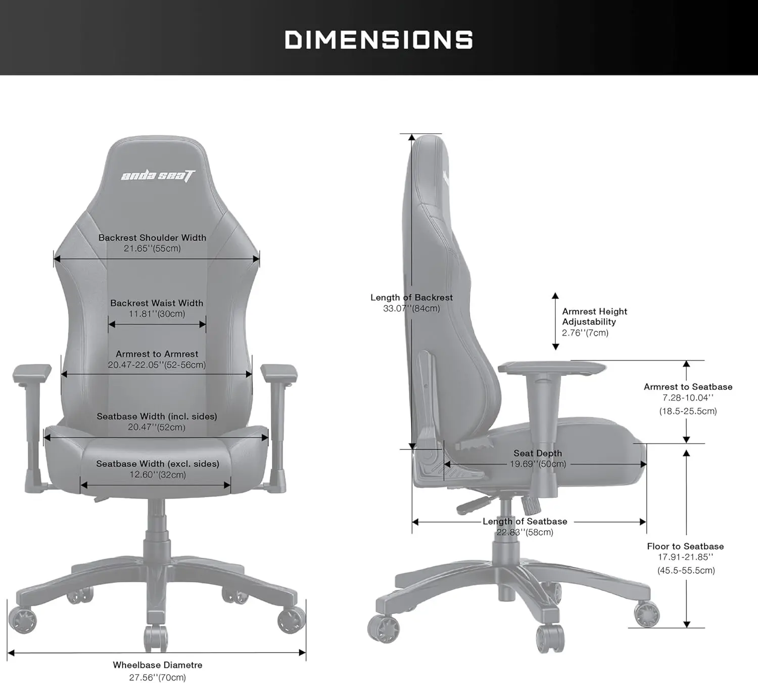 Anda Seat Luna Large Gaming Chair – Black/Blue  for sale in Egypt from Games2Egypt
