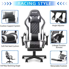 Gamax Gaming Chair 1-LT001L with Linkage Function Armrest & Retactable Footrest   for sale in Egypt from Games2Egypt