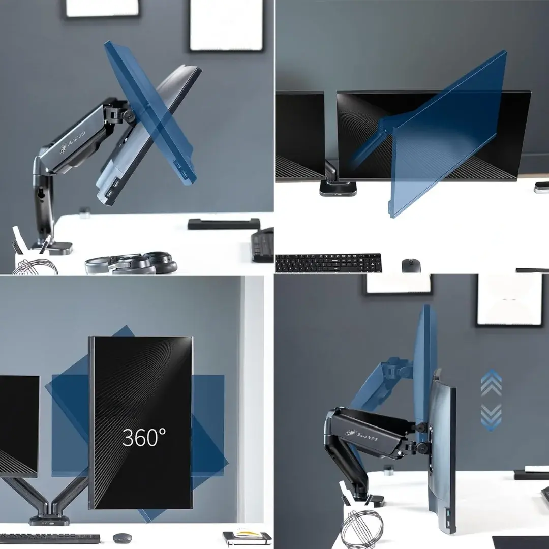 SADES Viper SA-MS01 Dual Monitor Mount Arm - Black  for sale in Egypt from Games2Egypt