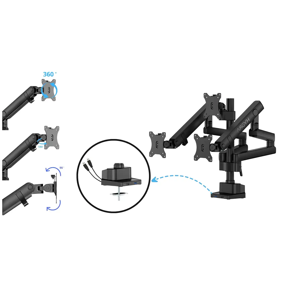 SADES Hydra SA-MS03 Triple Monitor Mount Arm - Black  for sale in Egypt from Games2Egypt