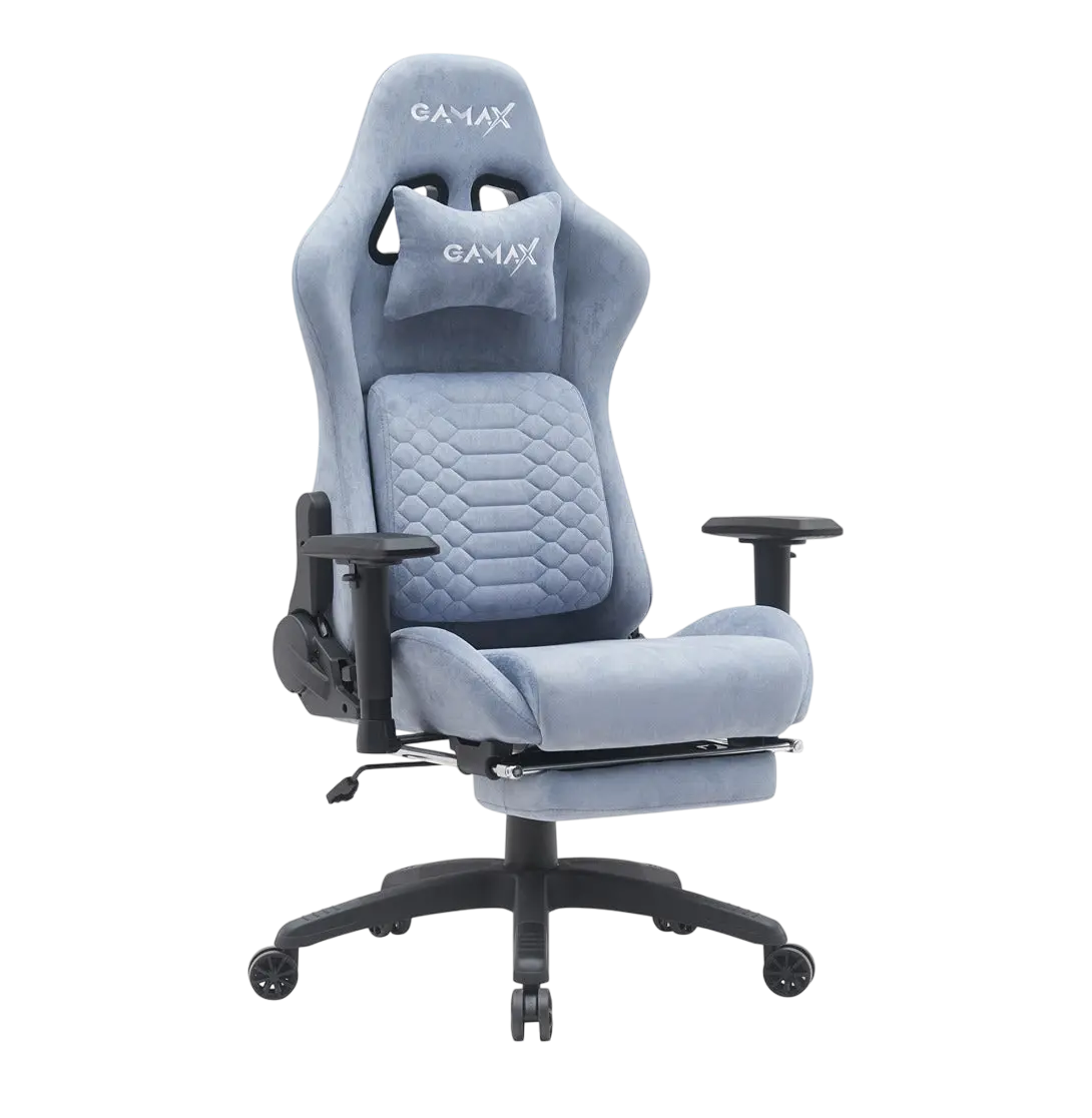 Gamax Gaming Chair BS-7966 with Foot Rest - Light Blue   for sale in Egypt from Games2Egypt