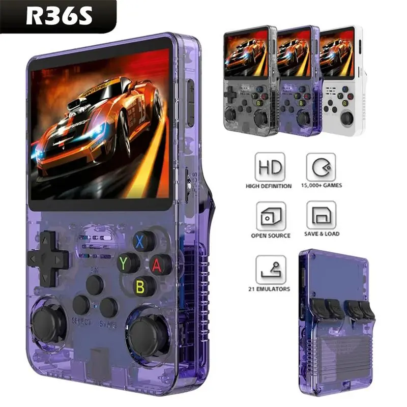 R36S Retro Handheld Video Game Console - 128 GB - Purple  for sale in Egypt from Games2Egypt