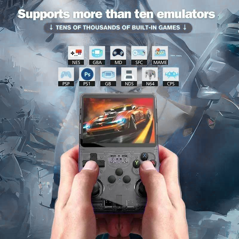 R36S Retro Handheld Video Game Console - 128 GB - Black – image 4