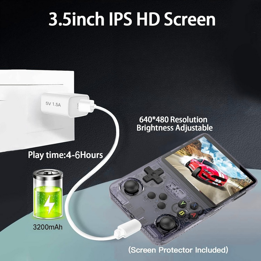 R36S Retro Handheld Video Game Console - 128 GB - Black – image 5