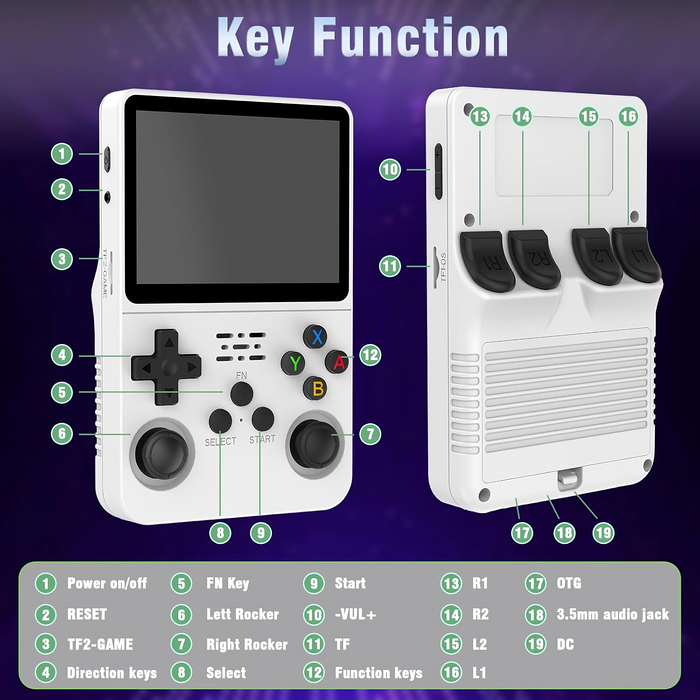 R36S Retro Handheld Video Game Console - 128 GB - White  for sale in Egypt from Games2Egypt