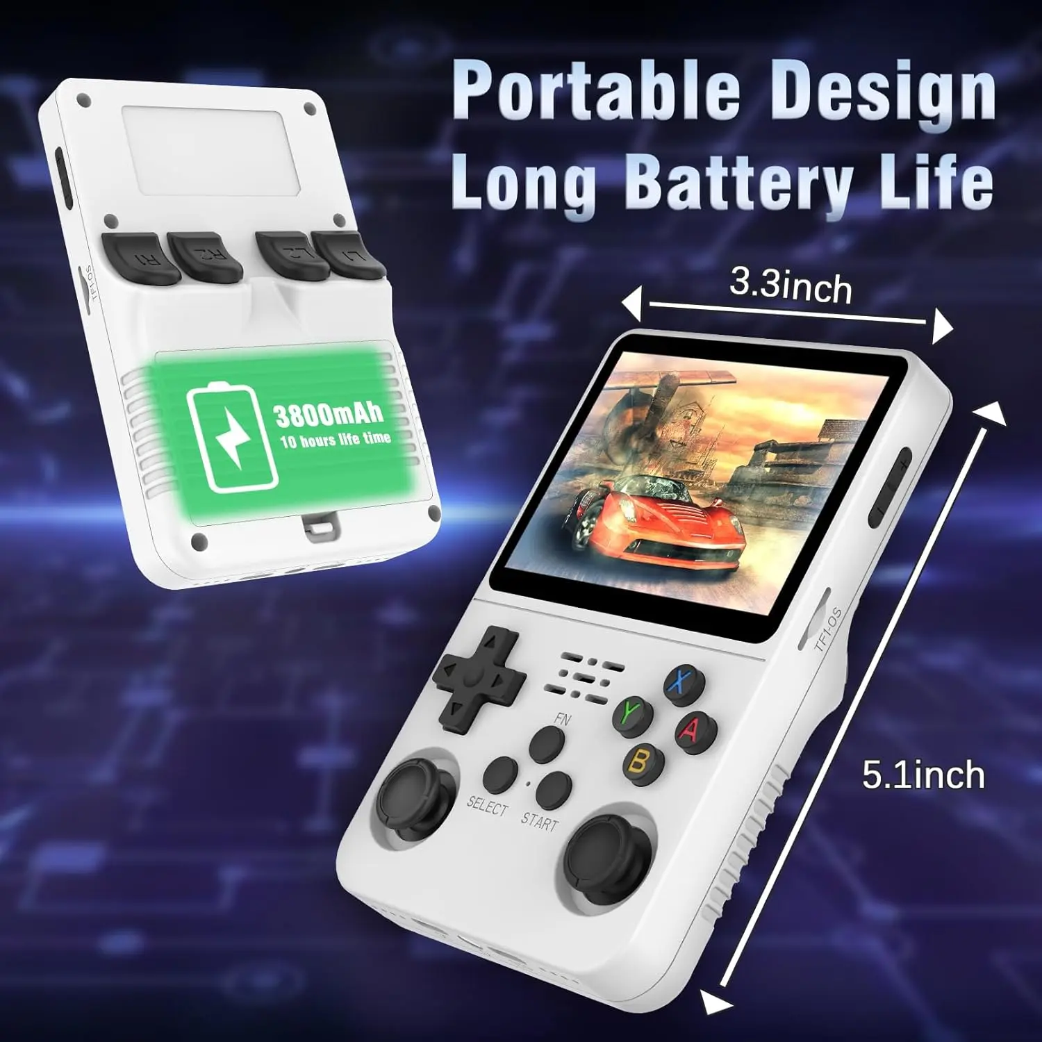 R36S Retro Handheld Video Game Console - 128 GB - White  for sale in Egypt from Games2Egypt