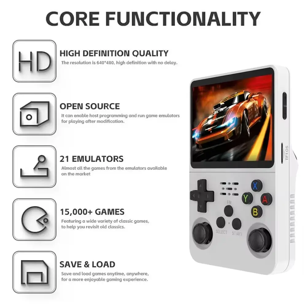 R36S Retro Handheld Video Game Console - 128 GB - White  for sale in Egypt from Games2Egypt