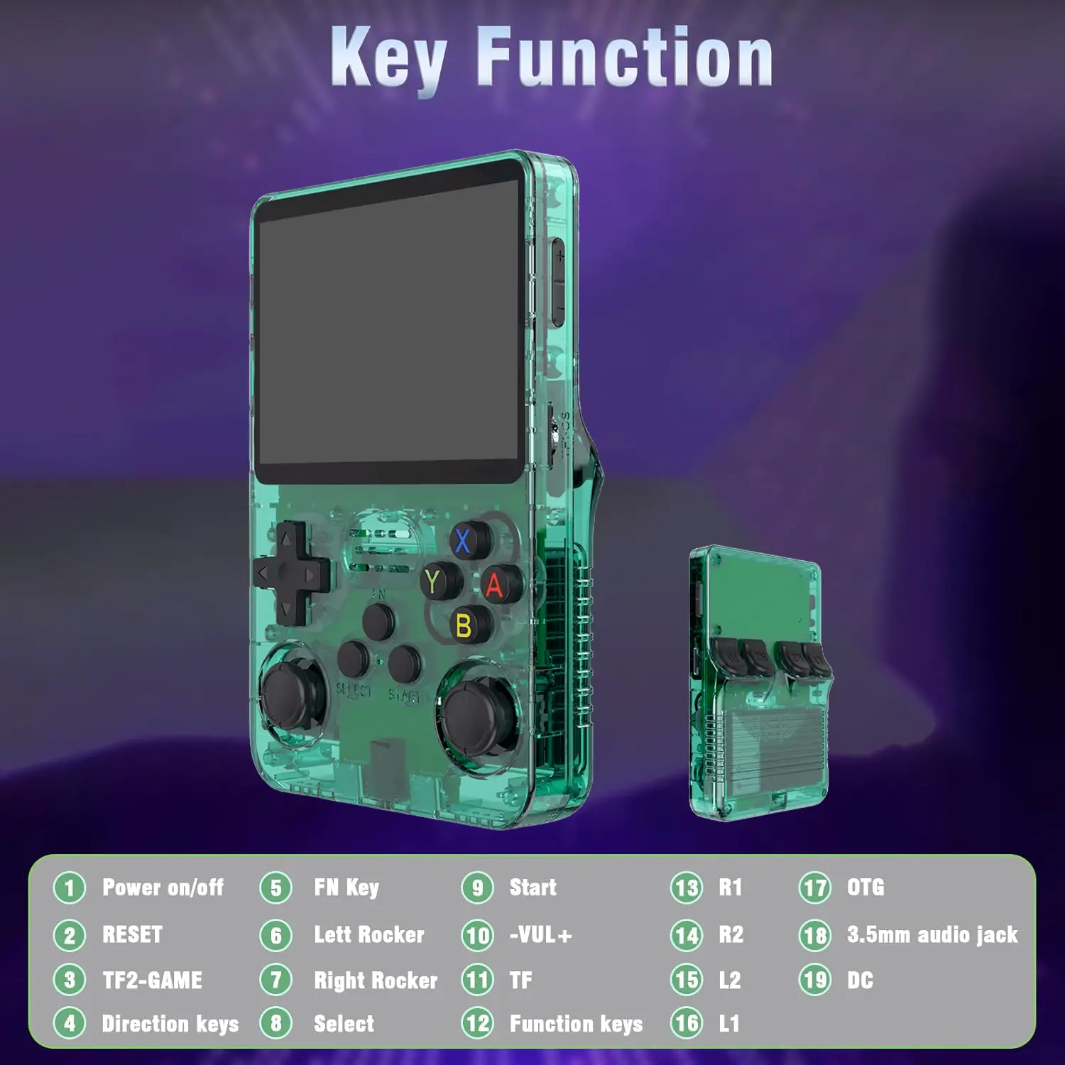 R36S Retro Handheld Video Game Console - 128 GB - Green  for sale in Egypt from Games2Egypt