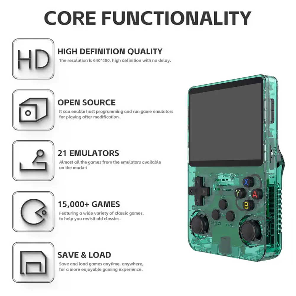 R36S Retro Handheld Video Game Console - 128 GB - Green  for sale in Egypt from Games2Egypt