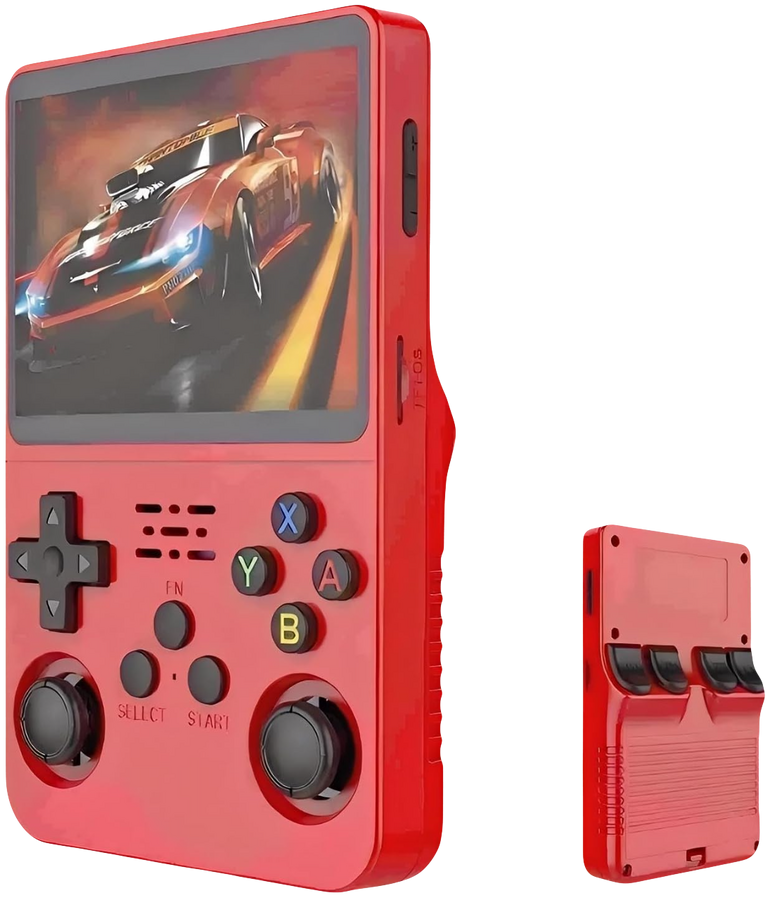 R36S Retro Handheld Video Game Console - 128 GB - Red