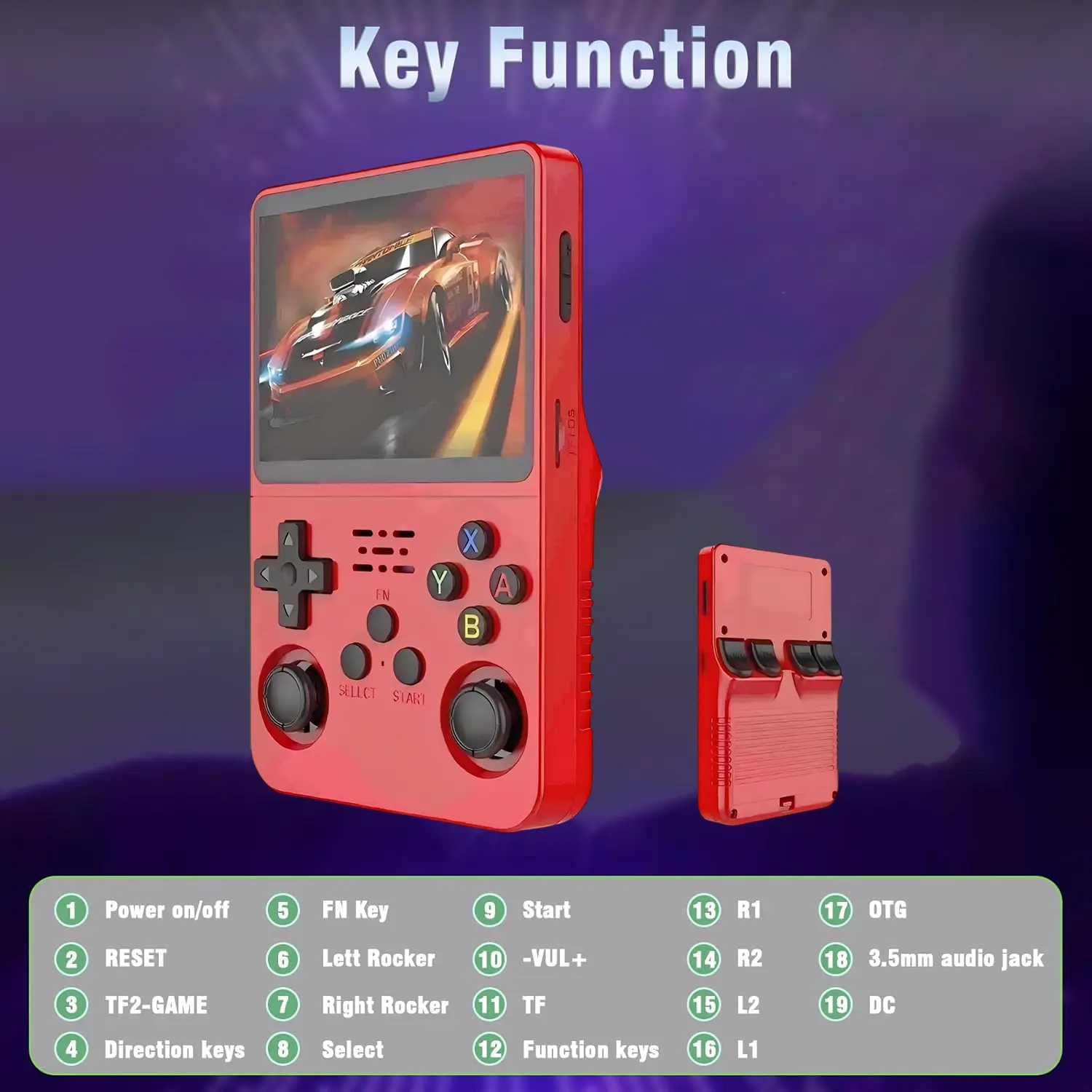 R36S Retro Handheld Video Game Console - 128 GB - Red  for sale in Egypt from Games2Egypt